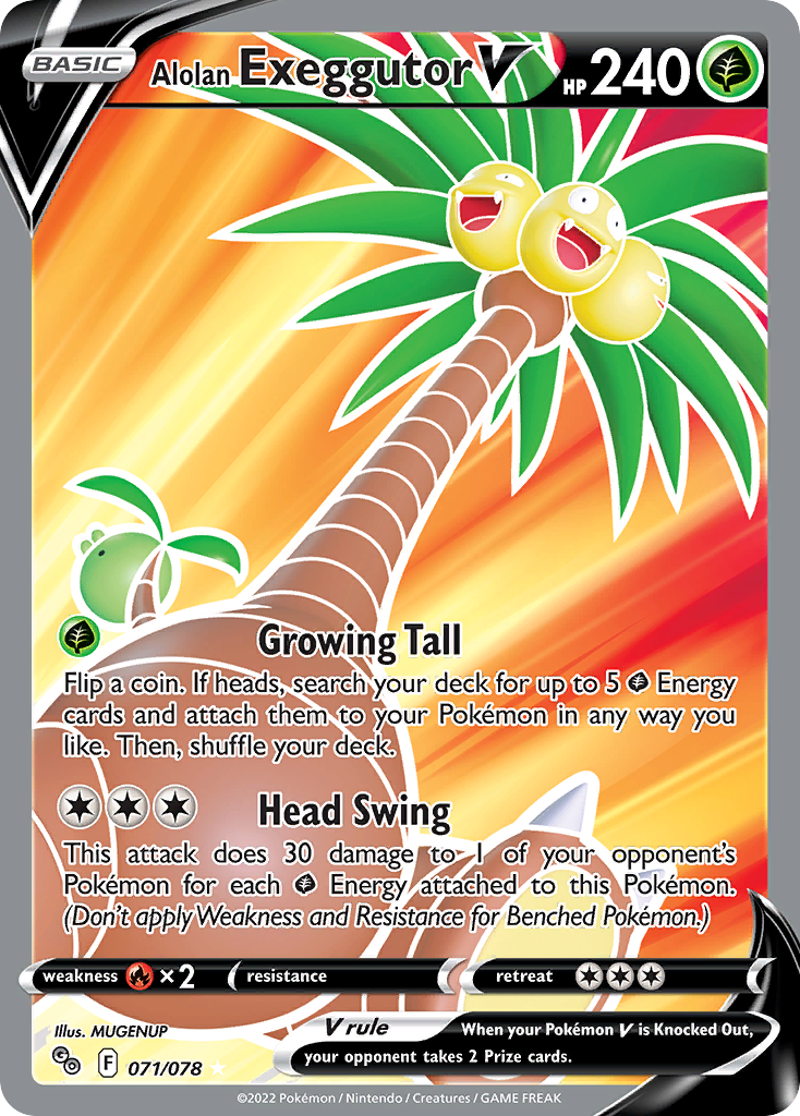 Alolan Exeggutor V 71/78 — English Pokémon GO (2022)