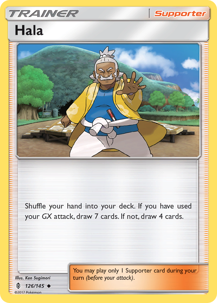 Hala 126/145 English Pokémon card from Guardians Rising (2017)