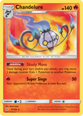 Chandelure 13/145 English Pokémon card from Guardians Rising (2017)