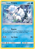 Alolan Vulpix 21/145 English Pokémon card from Guardians Rising (2017)