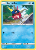 Carvanha 27/145 English Pokémon card from Guardians Rising (2017)