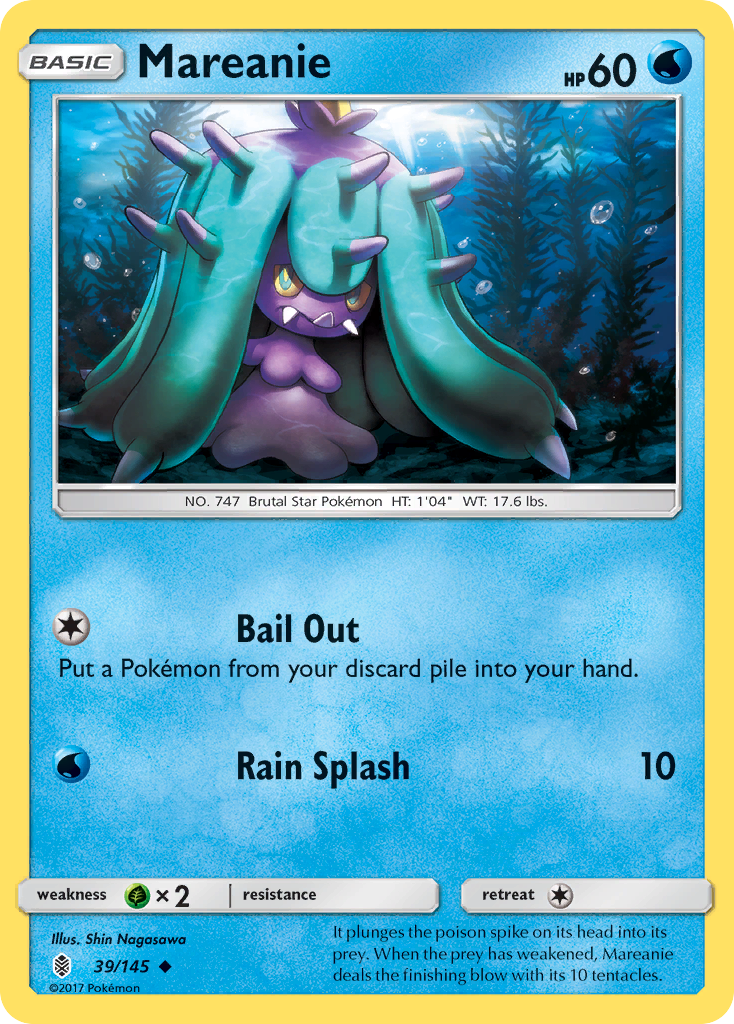 Mareanie 39/145 English Pokémon card from Guardians Rising (2017)
