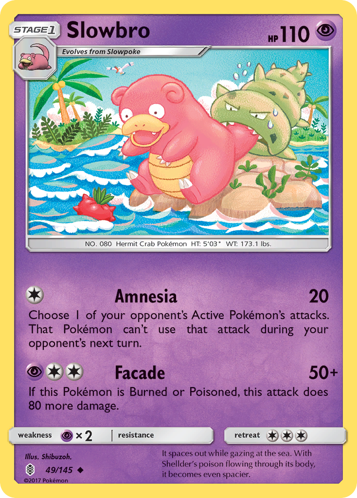 Slowbro 49/145 English Pokémon card from Guardians Rising (2017)