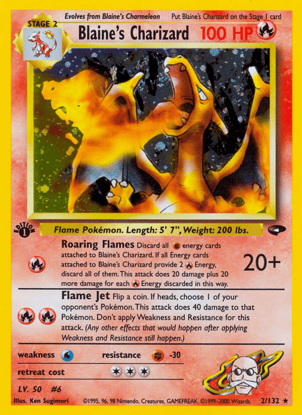 Blaine's Charizard 2/132 — Pokémon Gym Challenge card