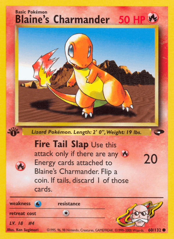 Blaine's Charmander 60/132 — Pokémon Gym Challenge card