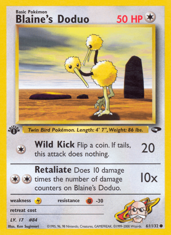 Blaine's Doduo 61/132 — Pokémon Gym Challenge card