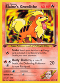 Blaine's Growlithe 62/132 — Pokémon Gym Challenge card
