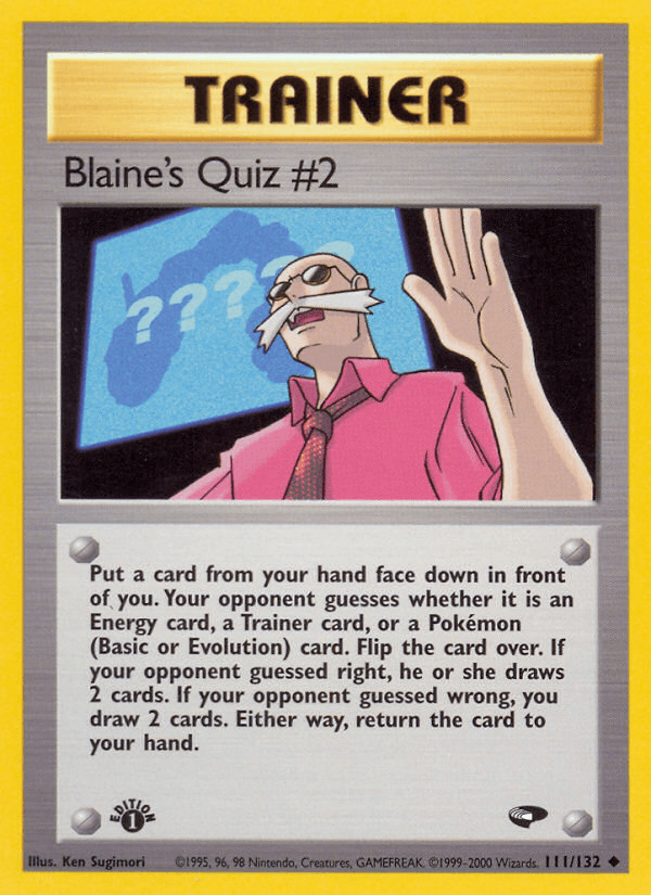 Blaine's Quiz #2 111/132 — Pokémon Gym Challenge card