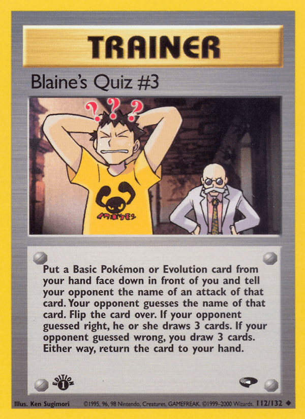 Blaine's Quiz #3 112/132 — Pokémon Gym Challenge card