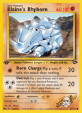 Blaine's Rhyhorn 65/132 — Pokémon Gym Challenge card