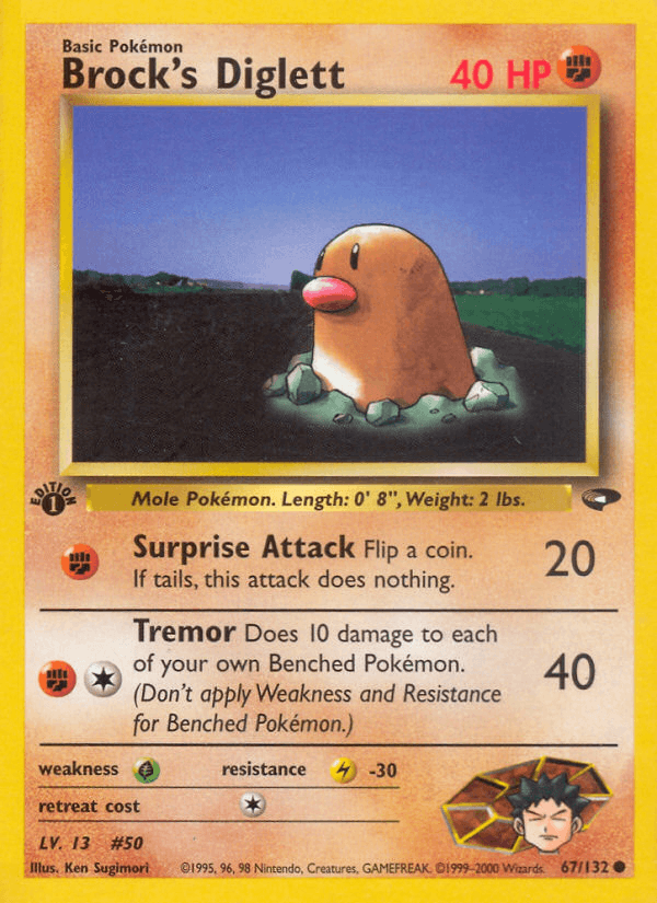 Brock's Diglett 67/132 — Pokémon Gym Challenge card