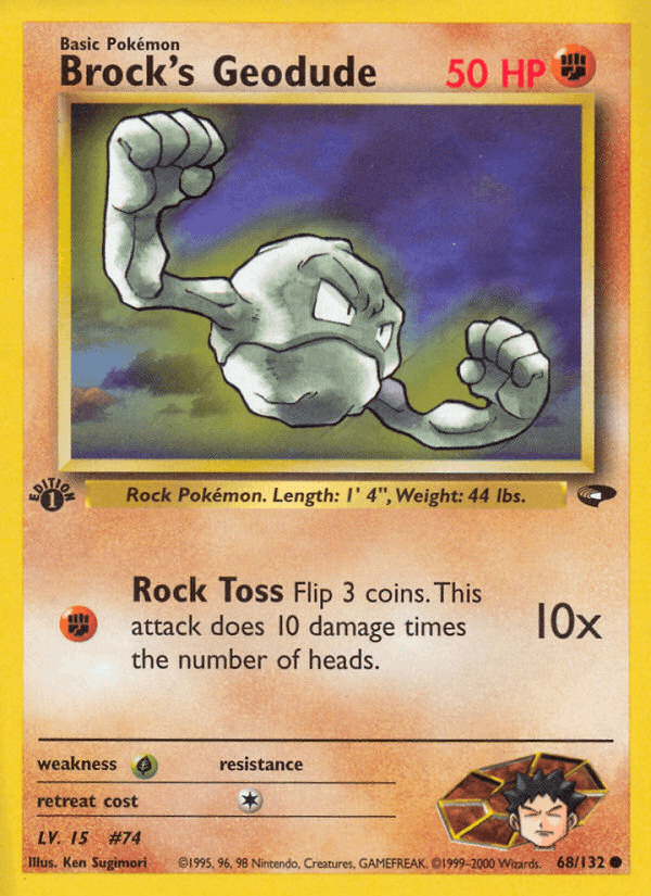 Brock's Geodude 68/132 — Pokémon Gym Challenge card