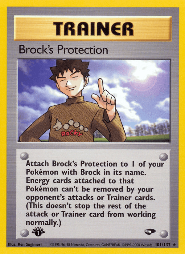 Brock's Protection 101/132 — Pokémon Gym Challenge card