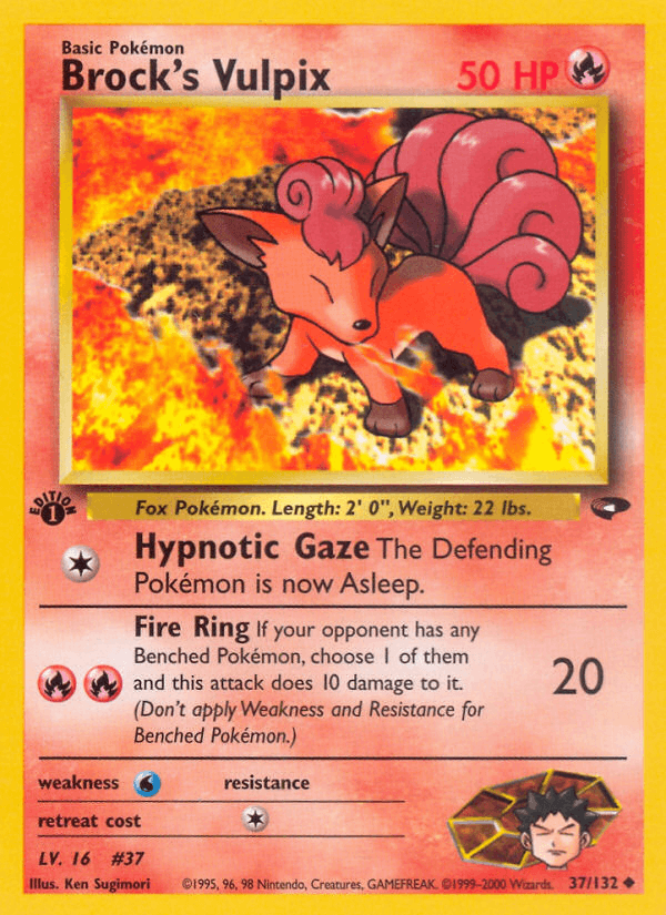 Brock's Vulpix 37/132 — Pokémon Gym Challenge card