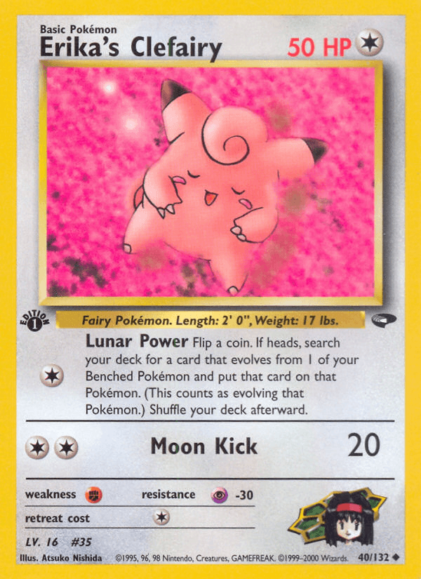 Erika's Clefairy 40/132 — Pokémon Gym Challenge card