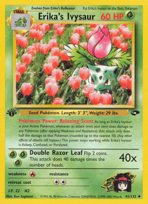 Erika's Ivysaur 41/132 — Pokémon Gym Challenge card