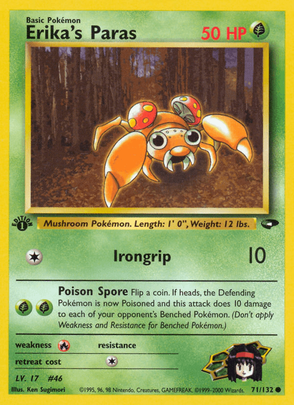 Erika's Paras 71/132 — Pokémon Gym Challenge card