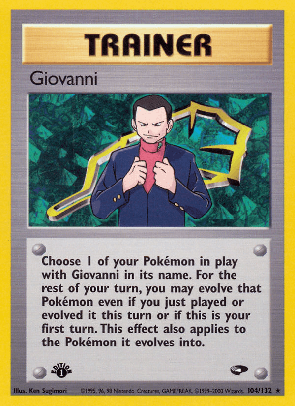 Giovanni 104/132 — Pokémon Gym Challenge card