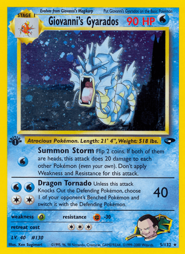 Giovanni's Gyarados 5/132 — Pokémon Gym Challenge card