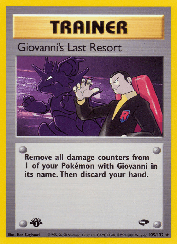 Giovanni's Last Resort 105/132 — Pokémon Gym Challenge card