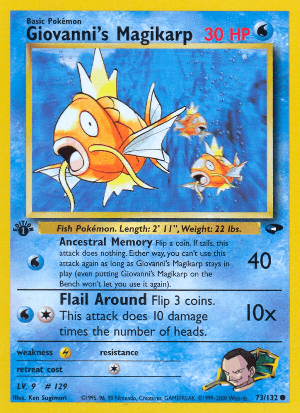 Giovanni's Magikarp 73/132 — Pokémon Gym Challenge card