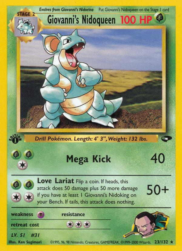 Giovanni's Nidoqueen 23/132 — Pokémon Gym Challenge card