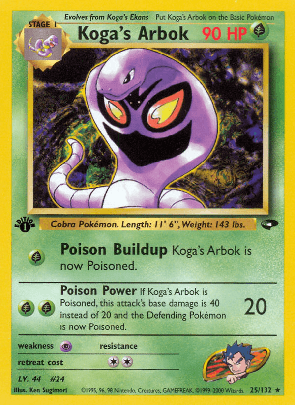 Koga's Arbok 25/132 — Pokémon Gym Challenge card