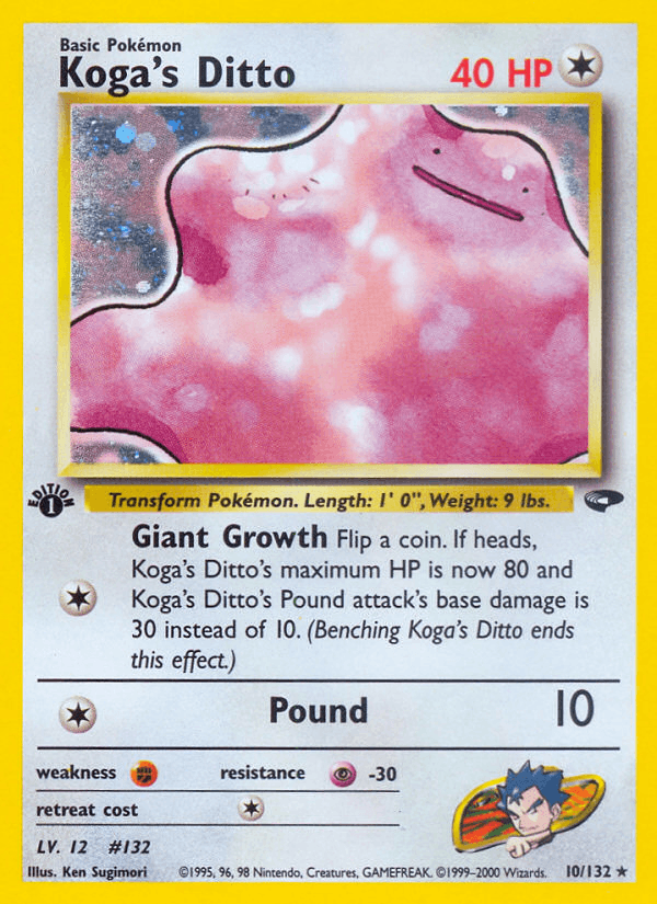 Koga's Ditto 10/132 — Pokémon Gym Challenge card