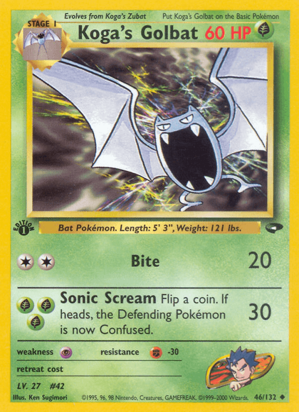 Koga's Golbat 46/132 — Pokémon Gym Challenge card