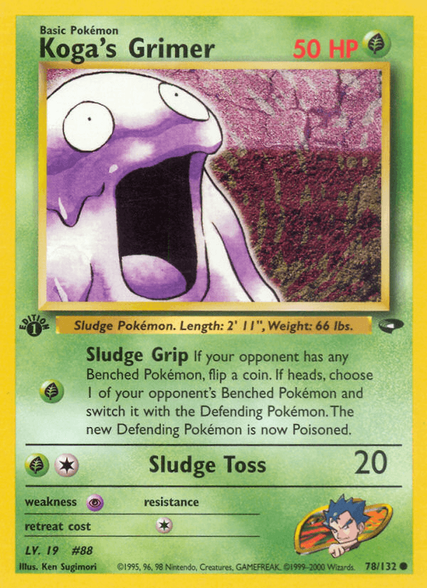Koga's Grimer 78/132 — Pokémon Gym Challenge card