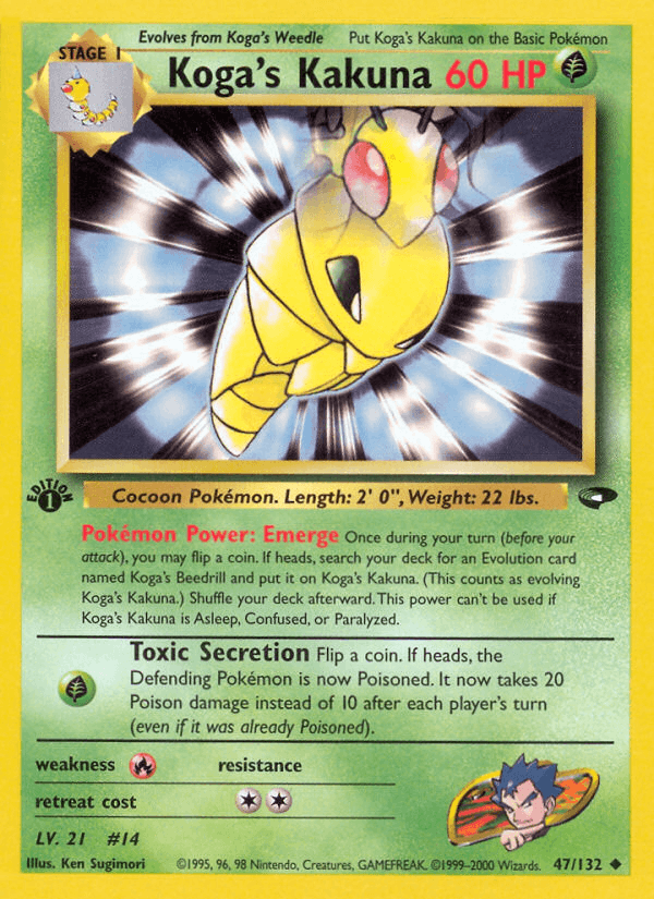 Koga's Kakuna 47/132 — Pokémon Gym Challenge card
