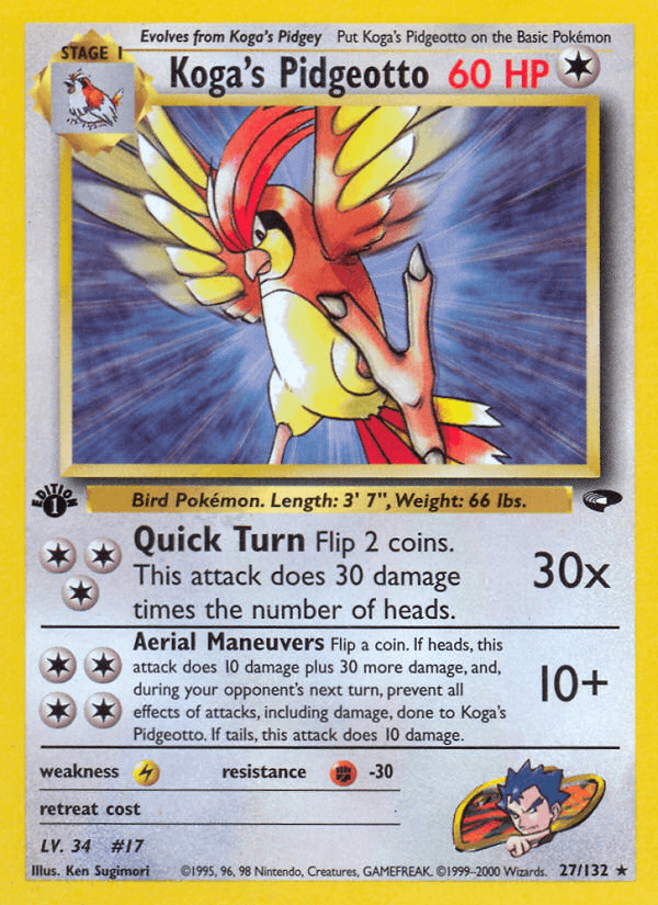 Koga's Pidgeotto 27/132 — Pokémon Gym Challenge card