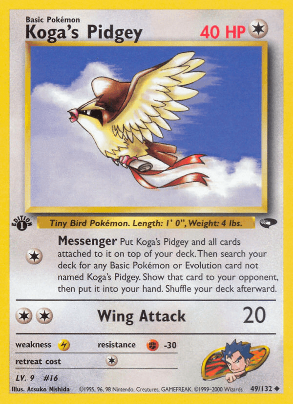 Koga's Pidgey 49/132 — Pokémon Gym Challenge card