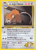 Lt. Surge's Raticate 53/132 — Pokémon Gym Challenge card