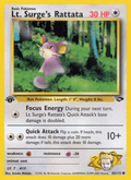 Lt. Surge's Rattata 85/132 — Pokémon Gym Challenge card
