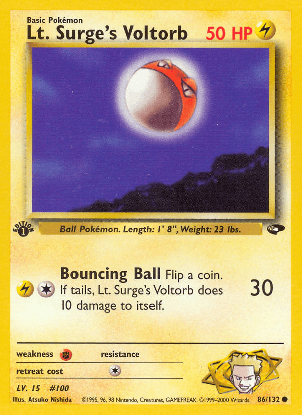 Lt. Surge's Voltorb 86/132 — Pokémon Gym Challenge card