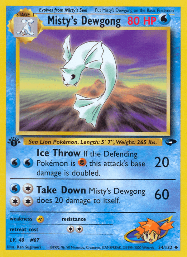 Misty's Dewgong 54/132 — Pokémon Gym Challenge card