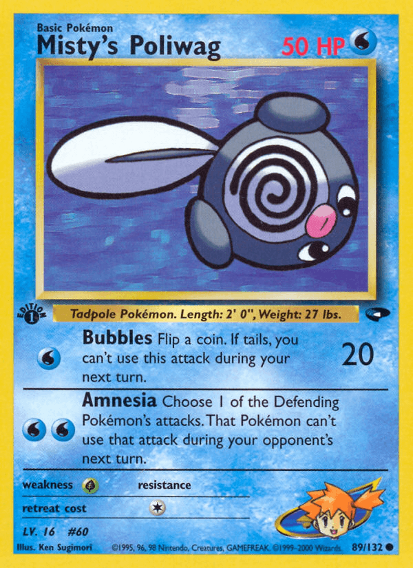 Misty's Poliwag 89/132 — Pokémon Gym Challenge card
