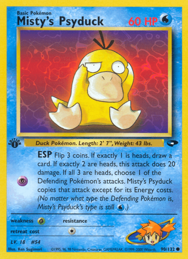 Misty's Psyduck 90/132 — Pokémon Gym Challenge card