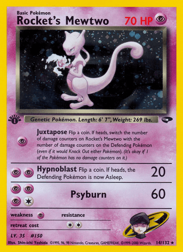 Rocket's Mewtwo 14/132 — Pokémon Gym Challenge card