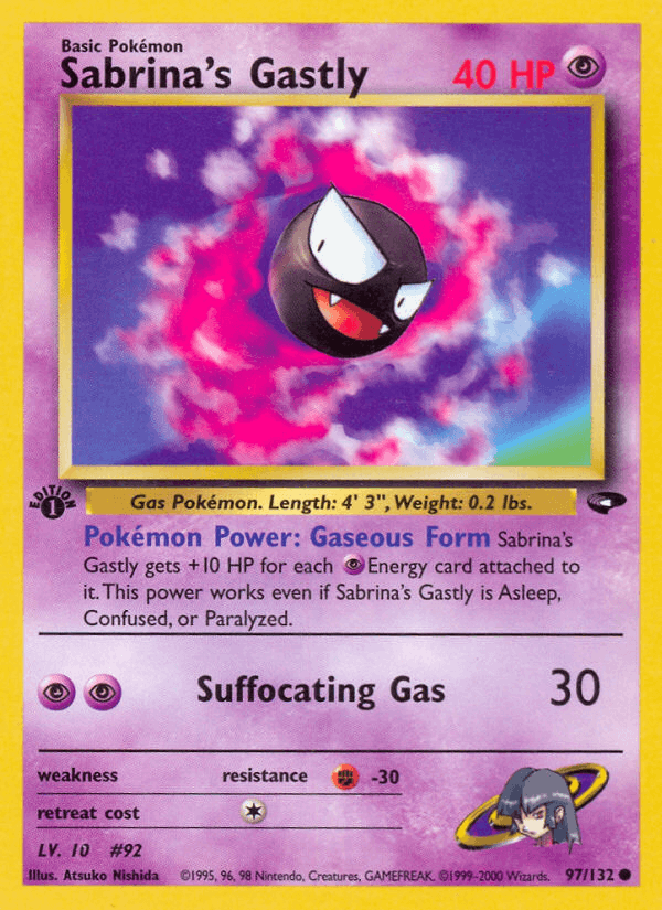 Sabrina's Gastly 97/132 — Pokémon Gym Challenge card