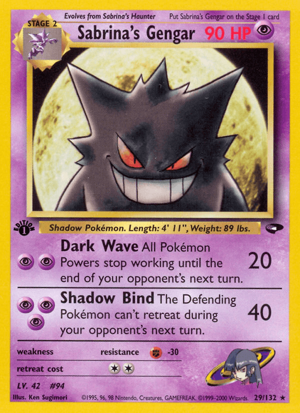 Sabrina's Gengar 29/132 — Pokémon Gym Challenge card
