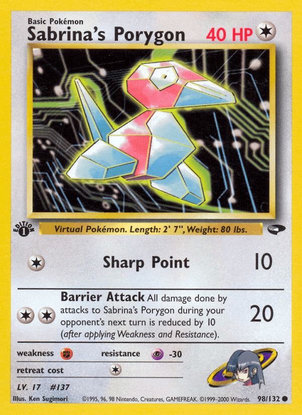 Sabrina's Porygon 98/132 — Pokémon Gym Challenge card