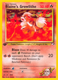 Blaine's Growlithe 62/132 — Pokémon Gym Heroes card
