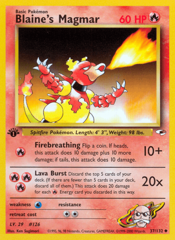 Blaine's Magmar 37/132 — Pokémon Gym Heroes card