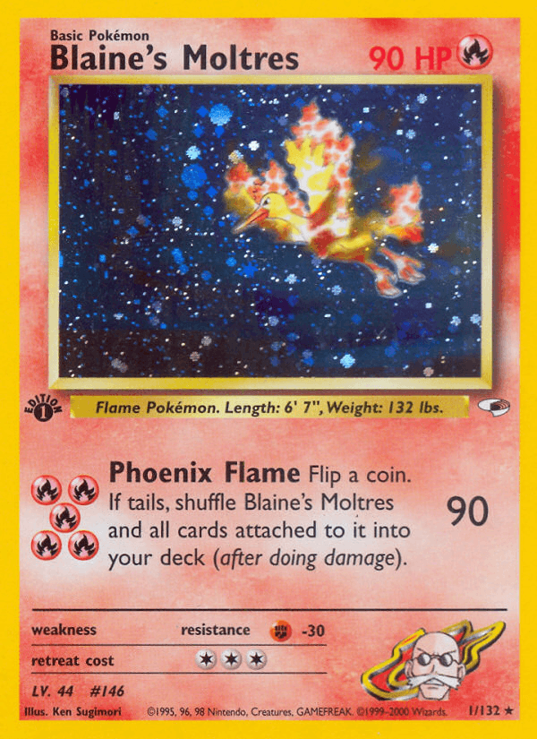 Blaine's Moltres 1/132 — Pokémon Gym Heroes card