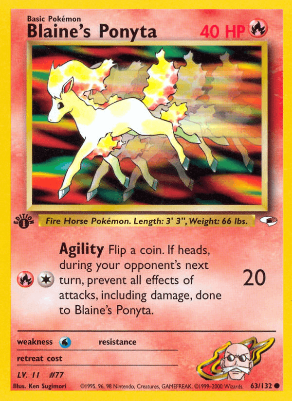 Blaine's Ponyta 63/132 — Pokémon Gym Heroes card