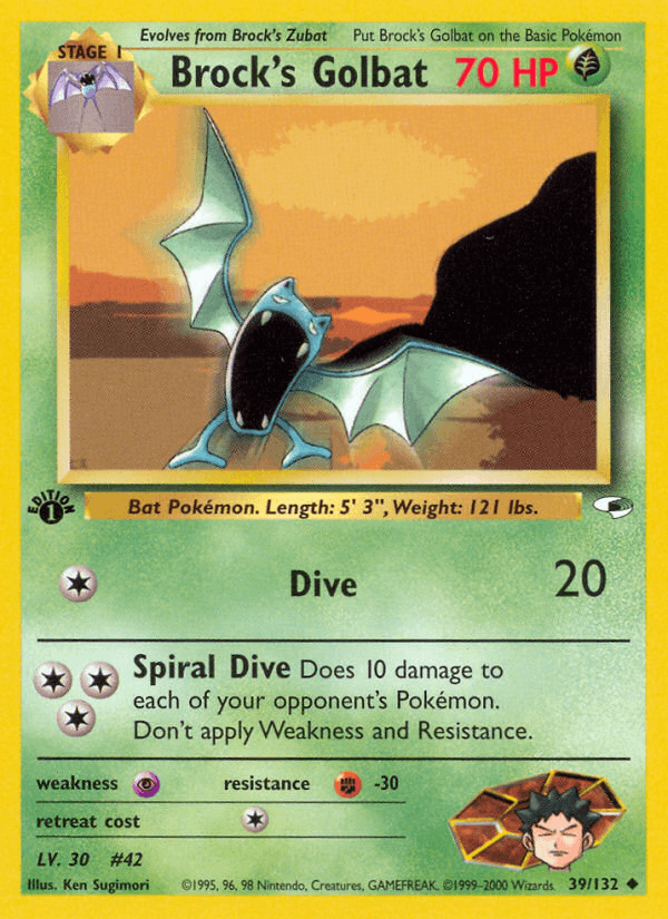 Brock's Golbat 39/132 — Pokémon Gym Heroes card