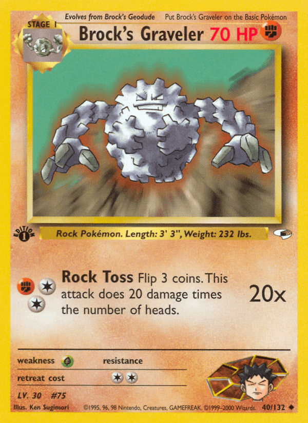 Brock's Graveler 40/132 — Pokémon Gym Heroes card