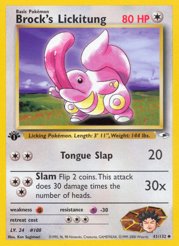 Brock's Lickitung 41/132 — Pokémon Gym Heroes card